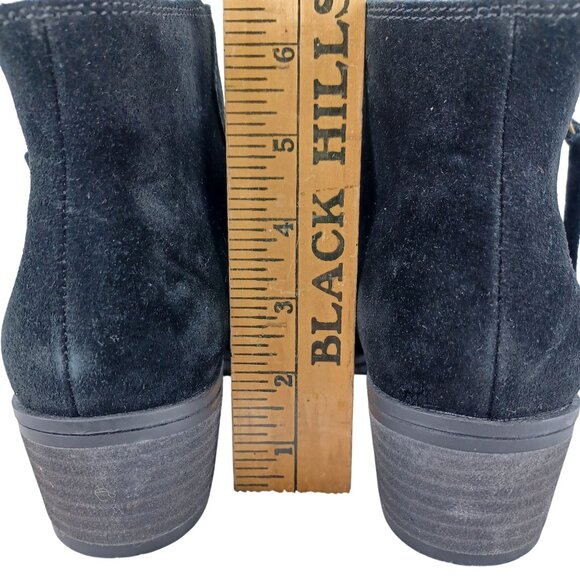 Booties Block Heel Side Zip Black Womens Size 7 White Mountain Suede Oval Toe - Picture 5 of 11